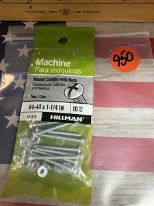 Hillman 491278 Runde Combo mit Muttern #4-40 x 1-1/4 Zoll X 10 Stk. - Bild 1 von 4