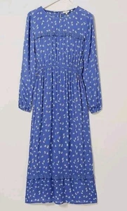 Fat Face Margot Blue Daisy Midi Dress UK 22 Midaxi - Picture 1 of 7