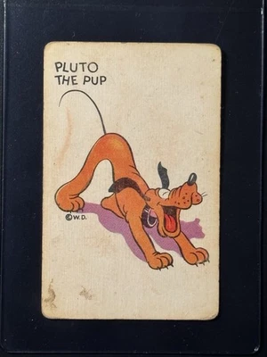 Tarjeta de novato Whitman Disney de 1930 Plutón el cachorro Old Maid Mickey Mouse Foto 1 de 2