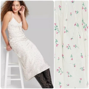 Wild Fable Cottagecore Coquette Fairy Ditsy Floral Ruched Front Maxi Slip Dress - Bild 1 von 9