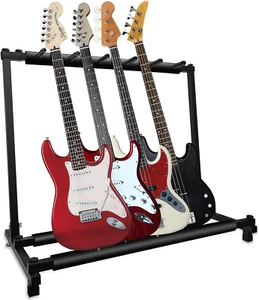 Guitar Stand 5 Multiple Holder Instrument Display Stand with Soft Padding and An - Picture 1 of 12