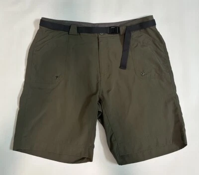 Pantalones cortos de senderismo Mountain Hardwear para mujer 12 verde oliva con cinturón de nailon ligero Foto 1 de 4