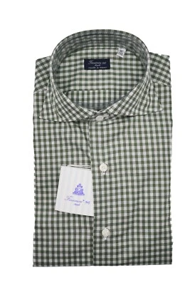 Nuevo Vestido FINAMORE Napoli HECHO A MANO Camisa EDUARDO Talla 15.5 US 39 EU (FIN344) Foto 1 de 2