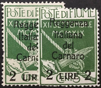ITALY - Fiume n.144 cv 480$ MNH** 2 Varieties - Image 1 of 3