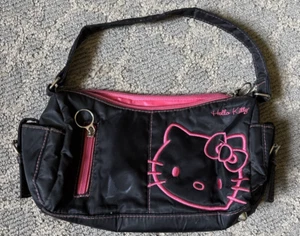 Hello Kitty 2004 Black And Pink Sanrio Purse - Picture 1 of 11