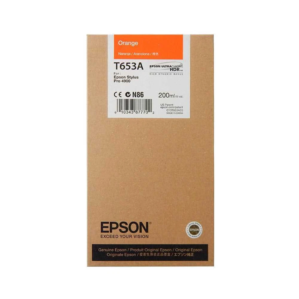 Epson Patrone T653A Orange C13T653A00 200ml für Epson Stylus Pro 4900, 2018 - Bild 1 von 1