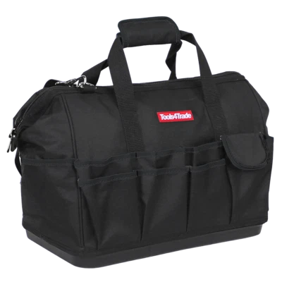 EXCEL Tools4Trade 18" Tool Bag with Multi-Pockets & Hard Base - Black