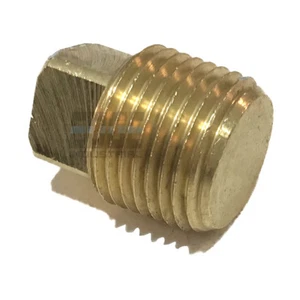 BRASS SQUARE HEAD PLUG 1/2" MALE NPT MNPT FUEL/AIR/WATER/OIL/GAS WOG - Picture 1 of 2
