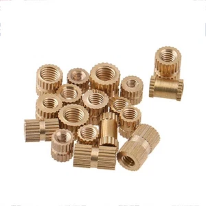 M1.4M2M2.5M3M4M5M6M8 Solid Brass Inserts Injection Molding Knurled Threaded Nuts - Picture 1 of 6