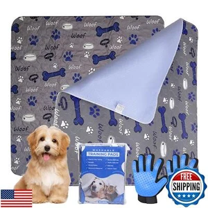 Reusable Pee Pad for Dogs Washable - 2 Pack Blue Super Absorbent Whelping Pad - Picture 1 of 5