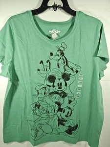 Disney Mickey and Friends Women's Size XL Green Graphic T-Shirt NWT - Picture 1 of 6