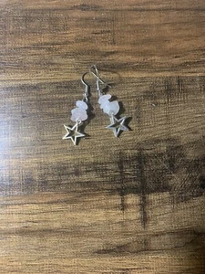 Rose Quartz Star Earrings - Picture 1 of 4