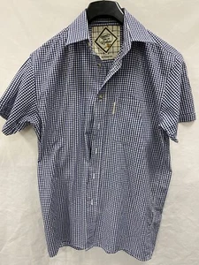 Country Life in Ryedale Blue Checked Short Sleeved Shirt Size Chest 38" Collar 1 - Picture 1 of 5