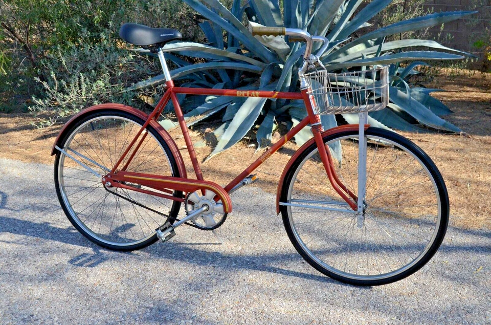 Huffy Relay Coaster Brake 1 velocidad 1975 vintage Ohio EE. UU. castaño rojizo con rayas Foto 1 de 4