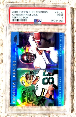 Michael Vick 2001 Topps Chrome Refractor RC Rookie Card PSA 9 MINT - Image 1 of 2