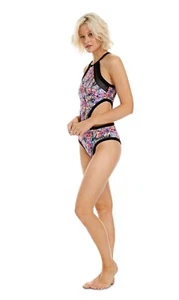 NWT $142 Body Glove Fly Millie Butterfly Print High-Neck 1pc Sz Large Swimsuit - Picture 1 of 12
