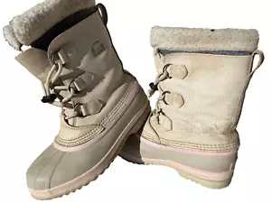 Sorel Youth Unisex Yoot Pac Size 6 Pink White Gray Nylon Waterproof Snow Boots - Picture 1 of 9
