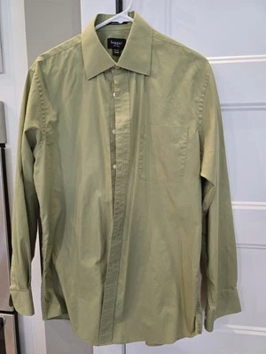 Camisa de vestir para hombre Haggar, verde (15,5, 34/35) Foto 1 de 2