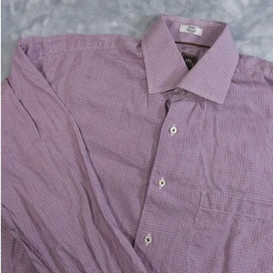 Camisa de vestir Peter Millar abotonada para hombre mediana púrpura a cuadros manga larga - Imagen 1 de 7