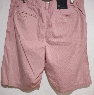 NWT Banana Republic Men's Casual Red/ white stripes Shorts Size 35 Pockets - Image 1 of 4