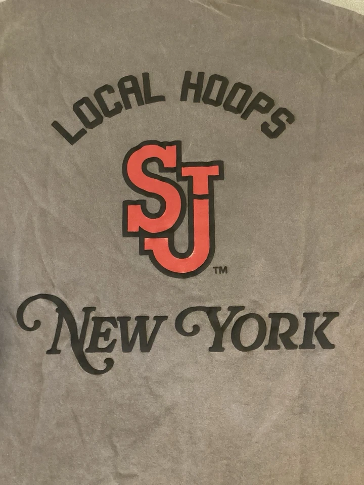 Local Hoops St John’s Basketball Heavy T-Shirt Large Grey Men’s   - Image 1 of 4
