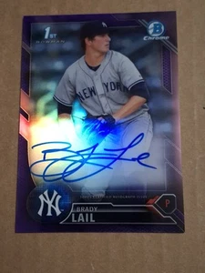 Tarjeta refractor de novato Brady Lail Bowman 2016 cromada autografiada radiocontrol/250 - Imagen 1 de 3