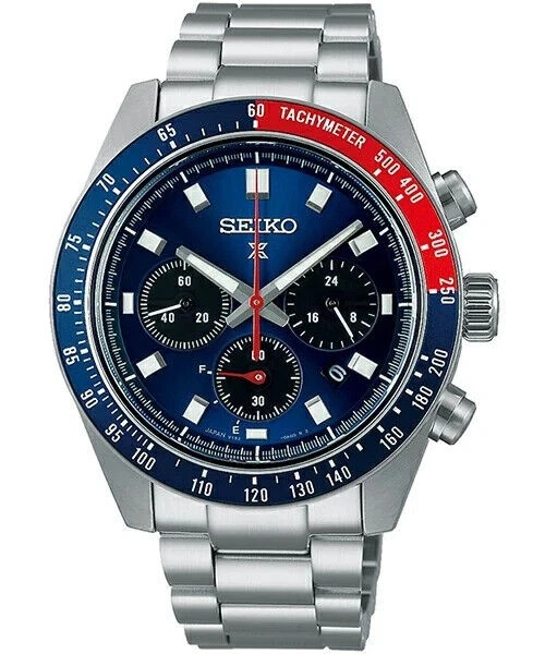 Orologio Cronografo Solare SEIKO Prospex SPEEDTIMER SBDL097 Pepsi Rosso x... - Immagine 1 di 4