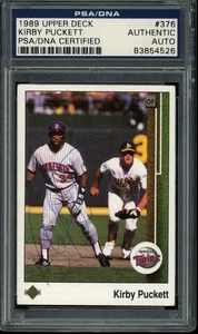 Kirby Puckett 1989 Upper Deck Auto PSA/DNA Authentic #376 - Picture 1 of 2
