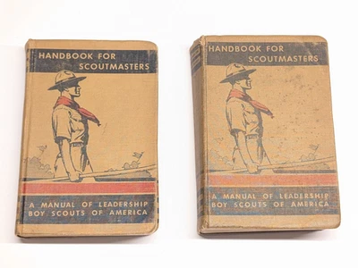 1936–1937 Boy Scouts Handbook for Scoutmasters Vol 1 & 2 First Imprint Set BSA - Image 1 of 4