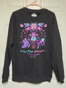 Men’s Large Critical Role Villians Beware Game Over Pullover Sweatshirt Black - Picture 1 of 4