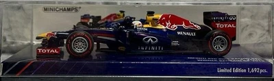 1/43 Minichamps Red Bull RB9 Sebastian Vettel 2013 Bahrain GP Winner F1 Model Ca - Immagine 1 di 4