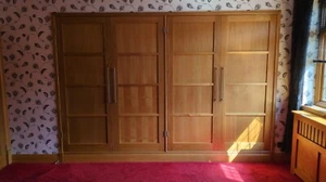 Fitted Oak Wardrobe – Real Oak Doors – with Drawers, Shelves, Handles & Lights - Picture 1 of 4