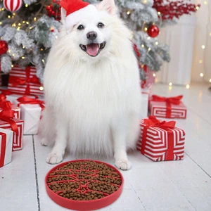 Christmas Dog Slow Food Bowl Small Medium Pet Anti-choking Cat Dog Slow Feeder - Picture 1 of 15