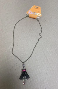 Carole Inc. Pendant Necklace Dual Strand Burnished Metal & Hematite w/ Crystal - Picture 1 of 5