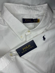 Polo Ralph Lauren 100% Cotton Short Sleeve Button Down Shirt White 4XLT $115 - Picture 1 of 8
