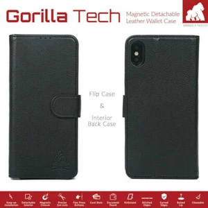 Genuine Leather Flip Card Slot Kickstand Case Wallet For iPhone 16 Pro Max,15,14 - Picture 1 of 12