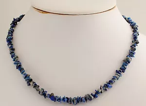 LAPIS SPLINTER CHAIN (45 cm, NATURAL, splinter chain, blue, jewelry, gemstone chain) - Picture 1 of 1