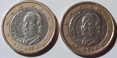 Moneda 2X 1 Euro España 2001+2008 - Muy Bonita Foto 1 de 4