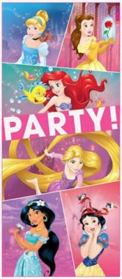 DISNEY PRINCESSES Scene Setter BIRTHDAY party wall door poster princess decor - Image 1 of 2