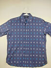 Ted Baker London Womens Button Up SS Shirt Navy w/pattern Size 4