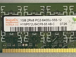 HYNIX 1GB DDR2 2Rx8 PC2-6400U-555 SDRAM DIMM MEMORY - Picture 1 of 2