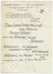 Curved Air Jon Lord Sandy Denny Barclay James Harvest Renaissance Flyer 1972 - Picture 1 of 5