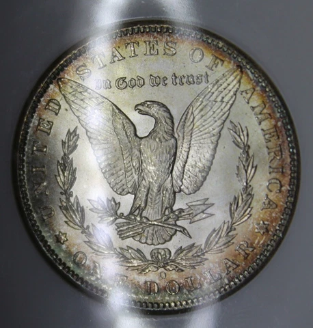 1898 O NGC MS64 Morgan Silver Dollar Graded Fatty Rainbow Color Toning Toned Cover