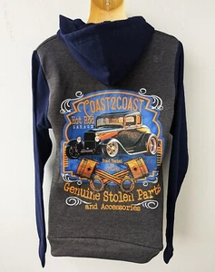 Hooded Jacket Retro Zoodie S M L Rockabilly Hot Rod Stoles Parts V8 Old School - Picture 1 of 3