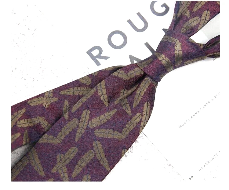 New Classic Floral Purple Brown JACQUARD WOVEN 100% Silk Men's Necktie Tie - Image 1 of 1