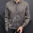 Stylish Mens Fashion Long Sleeve Button Down Striped Shirts Classic Blouse Top