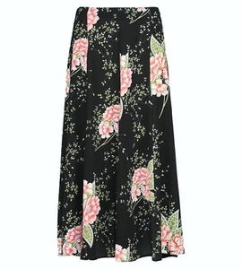 Ladies Women's Floral Print Long Cotton Pleated Maxi Skirt 35" Plus Size14-32 - Picture 1 of 7