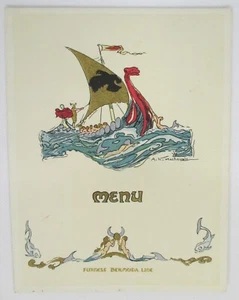 1960 Furness Bermuda Line T.S.S. Ocean Monarch Cruise Ship Luncheon Menu - Picture 1 of 3
