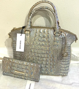 Brahmin Duxbury Satchel & Cordelia Wallet in Blue Haze Melbourne Bundle Lot of 2 - Picture 1 of 10