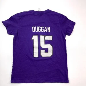 TCU Horned Frogs #15 Dugann Logo Purple Jersey T-Shirt Boys Size M 10-12 - Picture 1 of 9